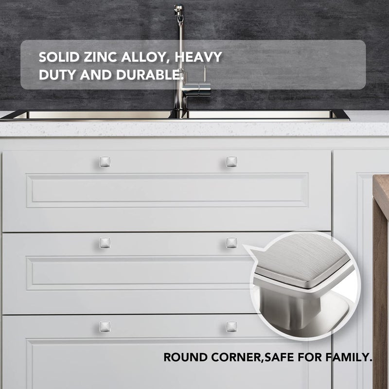 HomeExpert Home Expert Cabinet Knobs 25 Pack Brushed Nickel Kitchen Cabinet Knobs Silver Knobs for Kitchen Cabinets and Drawers Dresser Knobs Closet Door Knobs - Image 5
